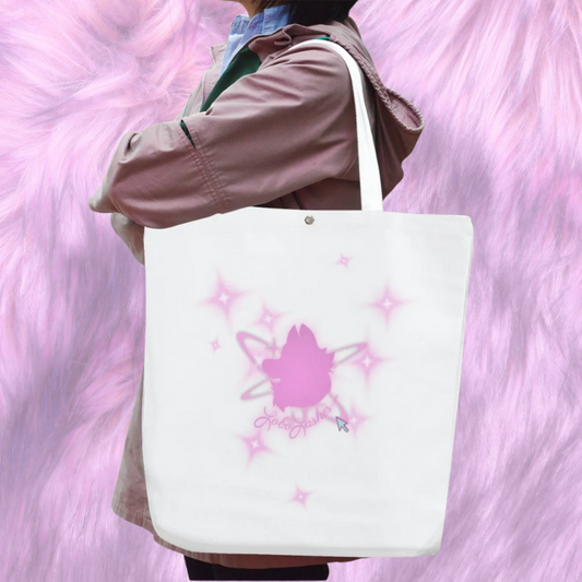 White "Lashy and Flashy" Canvas Bag