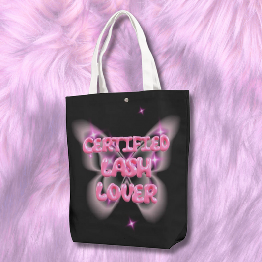 Black "Certified Lash Lover" Canvas Bag
