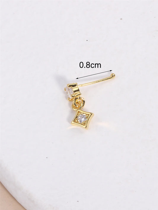 Glam Nose Studs: Hypoallergenic Dangle Piercings