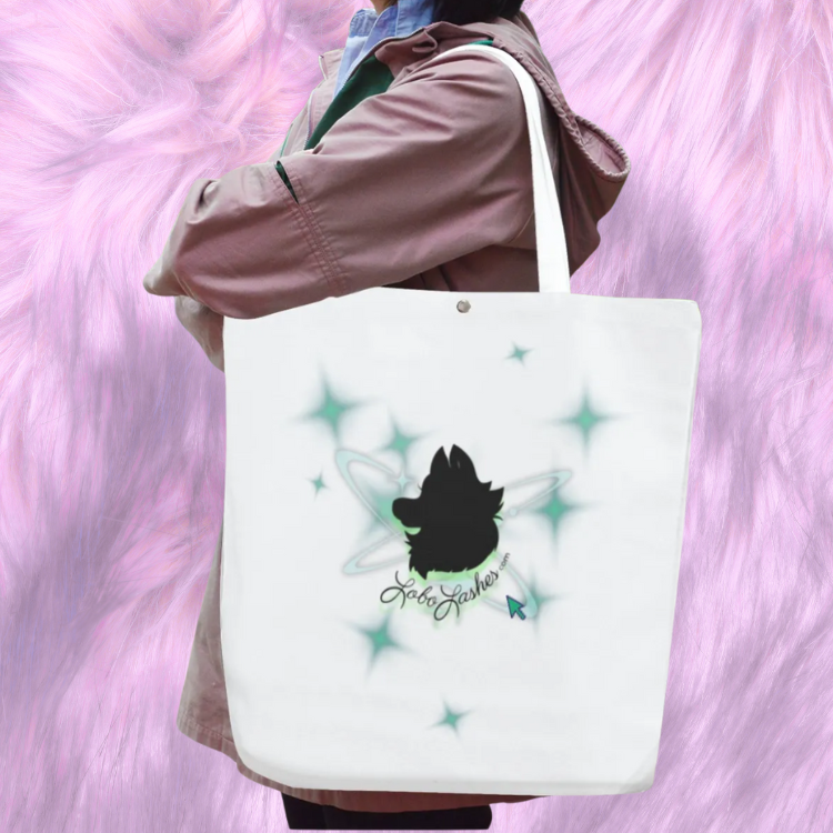White "Money Long, Lashes Long" Canvas Bag