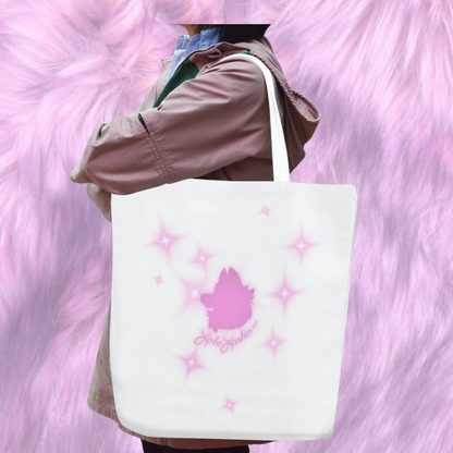 White "Lashy and Flashy" Canvas Bag