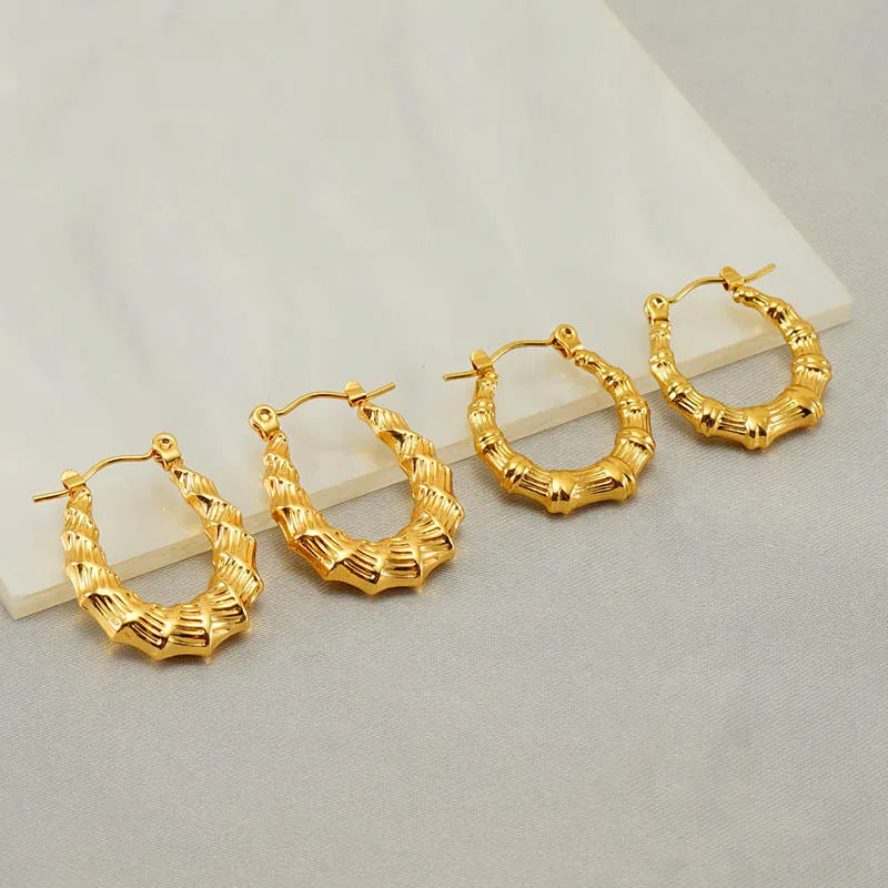 Bamboo Chic Hoop Earrings