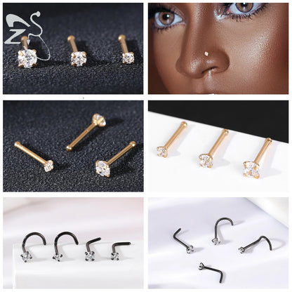 Starry Stud Nose Piercing Set