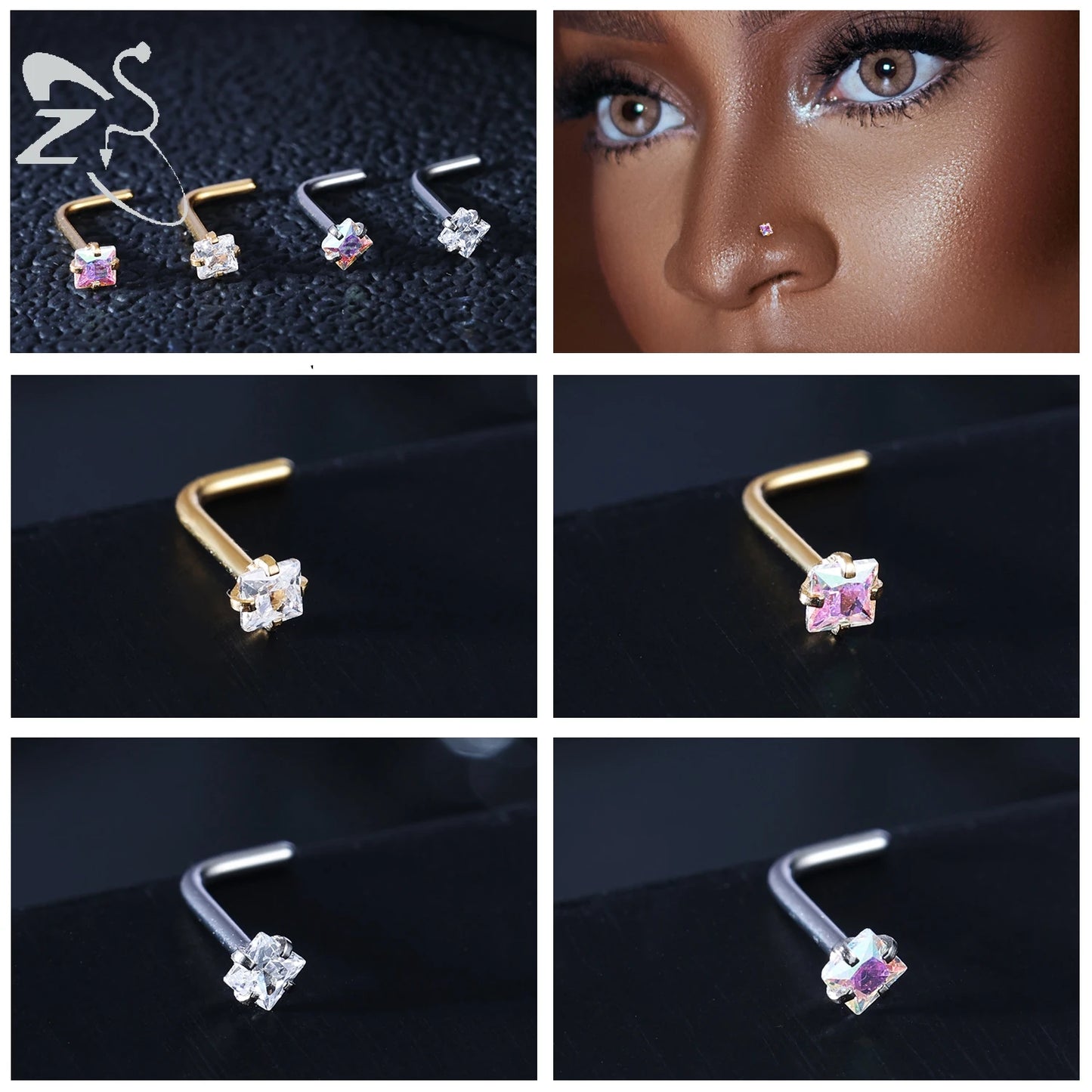 Starry Stud Nose Piercing Set