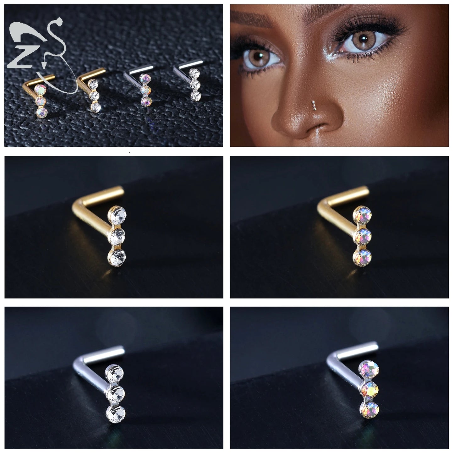 Starry Stud Nose Piercing Set