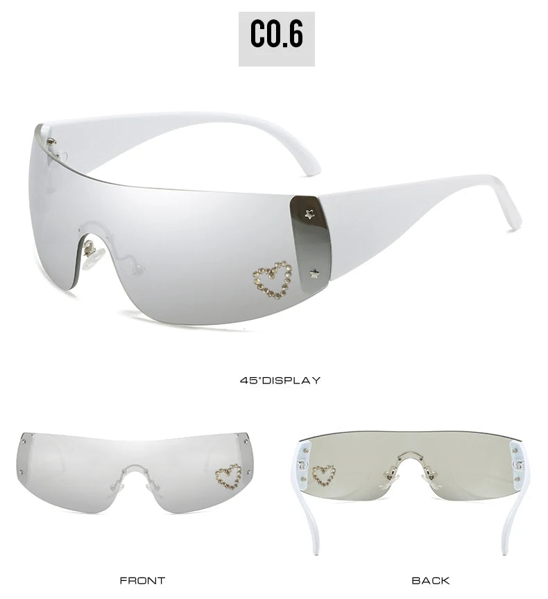 Heart Gem Y2K Sunglasses