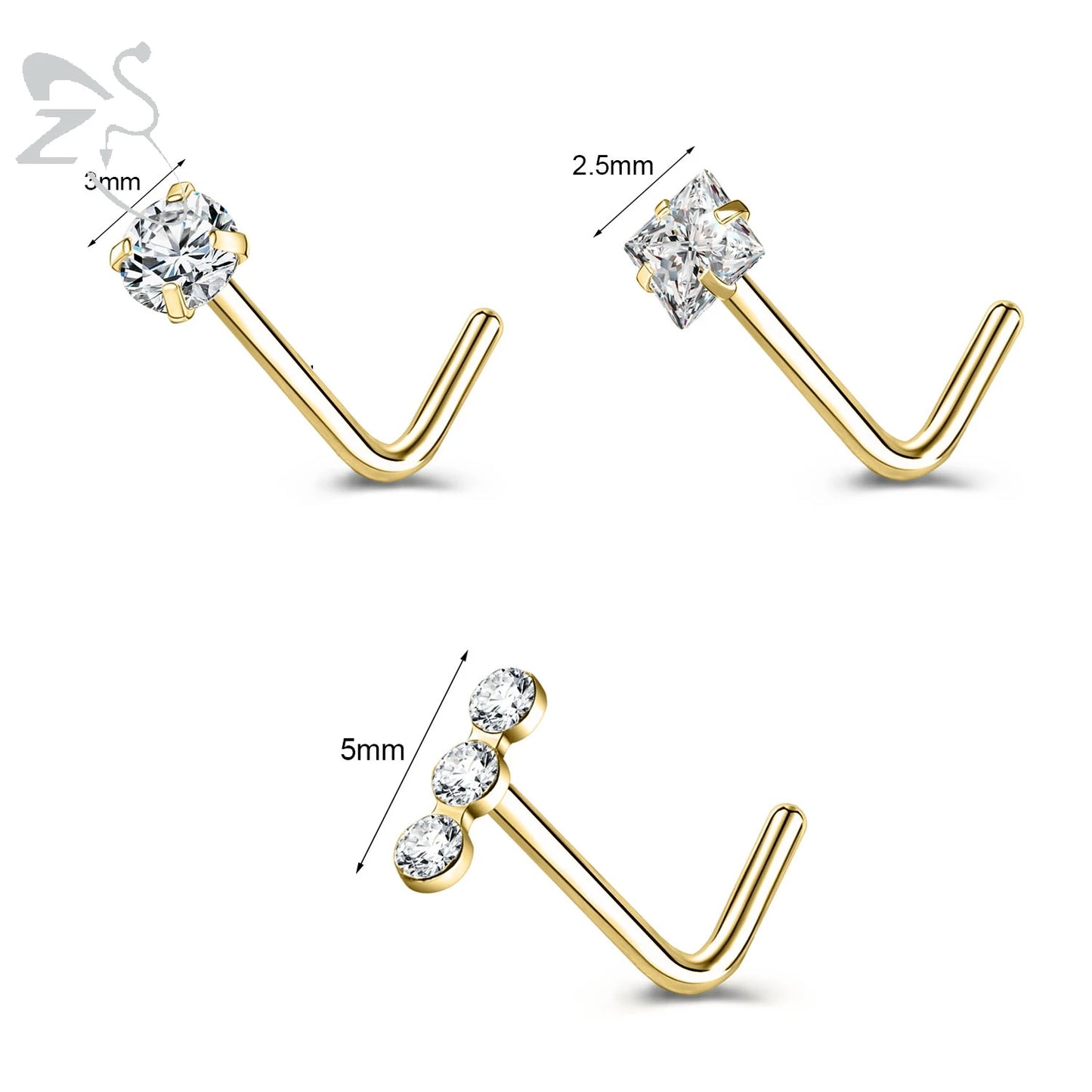 Starry Stud Nose Piercing Set