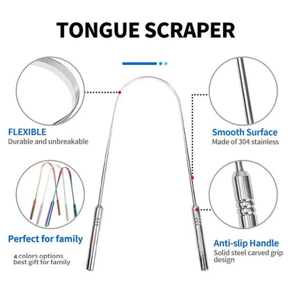 Fresh Breath Buddy: Stainless Steel Tongue Scraper
