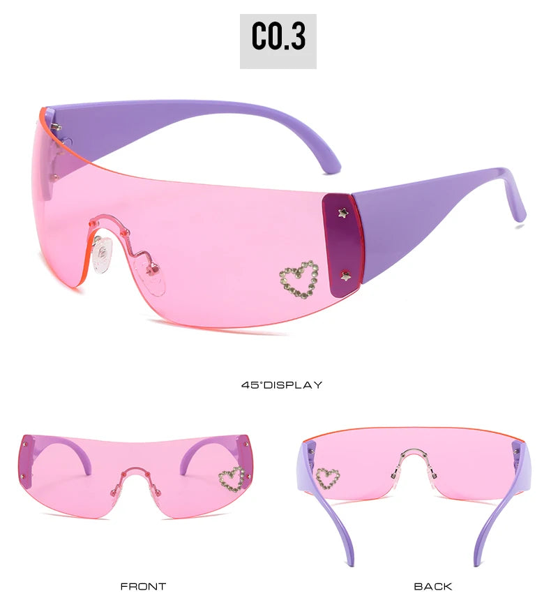 Heart Gem Y2K Sunglasses