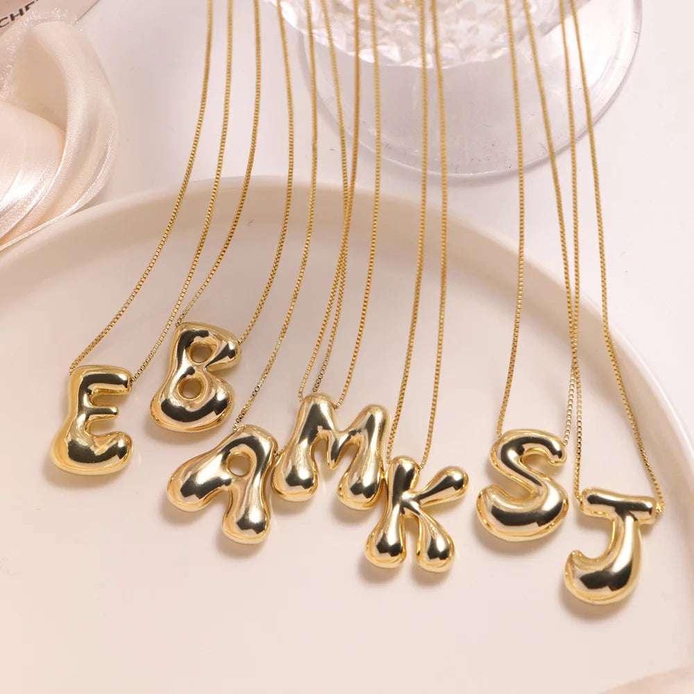 Balloon Letter Chunky Necklace