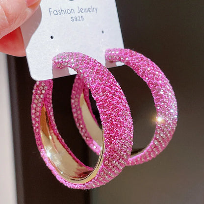 Sparkle Queen Rhinestone Hoop Earrings