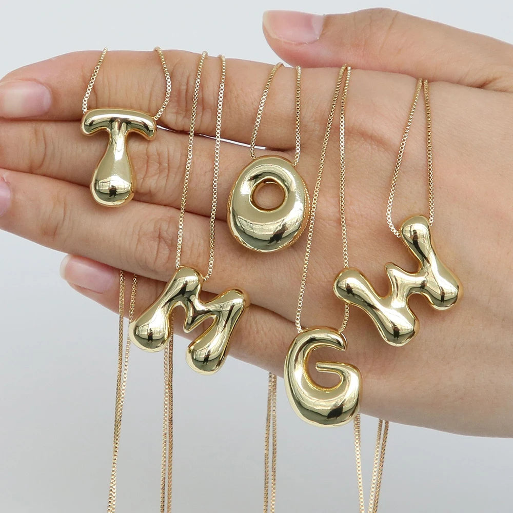 Balloon Letter Chunky Necklace