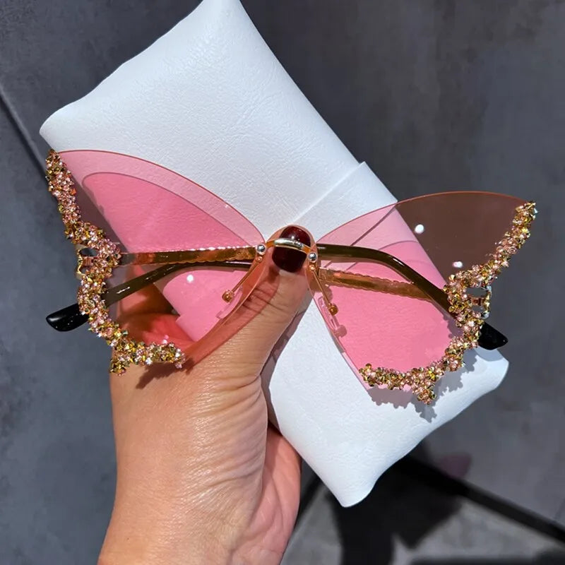 Diamond Butterfly Chic: Y2K Vintage Sunnies