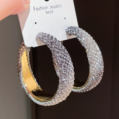 Sparkle Queen Rhinestone Hoop Earrings