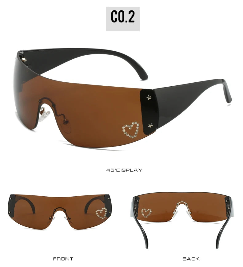 Heart Gem Y2K Sunglasses