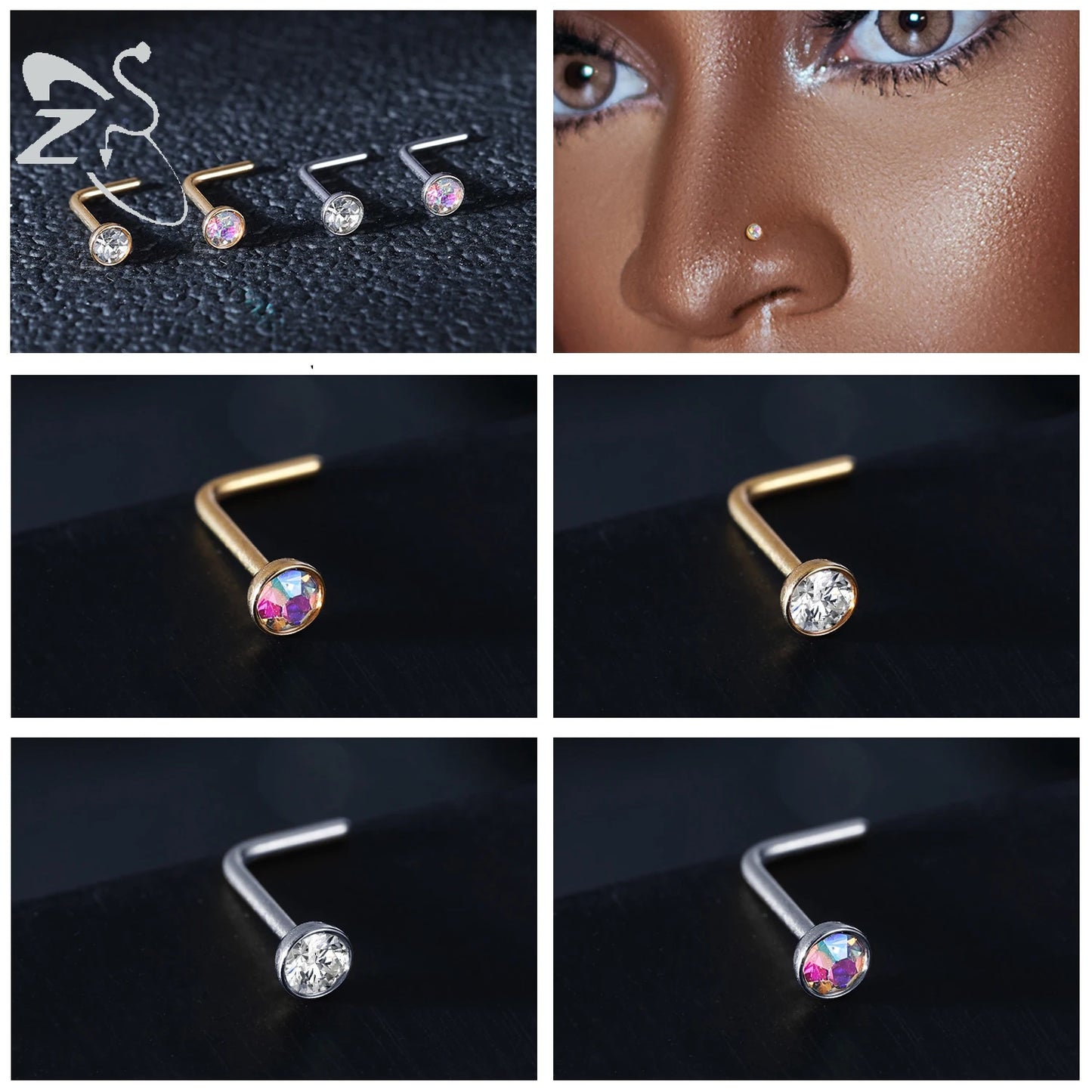 Starry Stud Nose Piercing Set