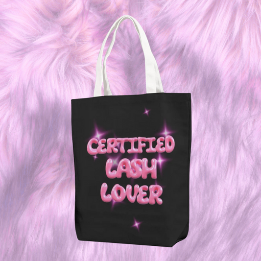 Black "Certified Lash Lover" Canvas Bag